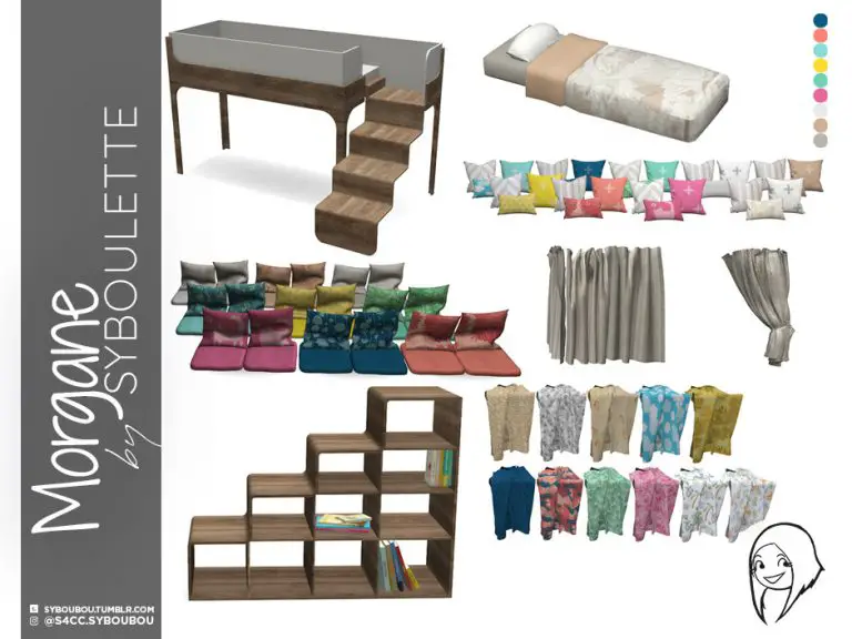 Kid Bedroom set Syboulette Custom Content for The Sims 4