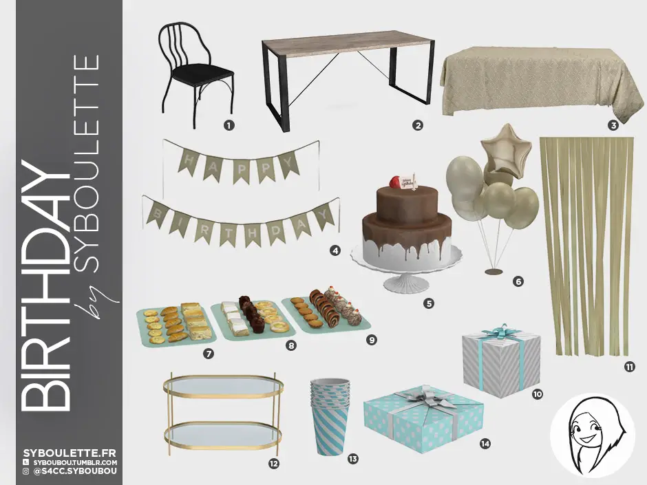 Birthday Set Syboulette Custom Content For The Sims 4