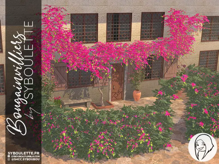 Bougainvilliers tree cc sims 4 - Syboulette Custom Content for The Sims 4