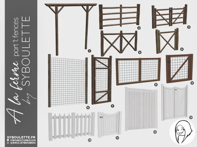 A la ferme cottage fences cc sims 4 Syboulette Custom Content for The