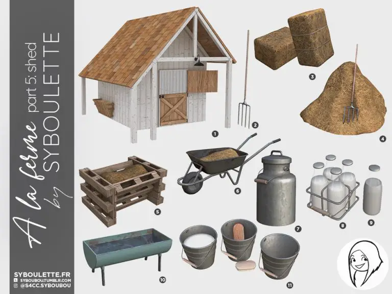 A la ferme cottage shed cc sims 4 Syboulette Custom Content for The