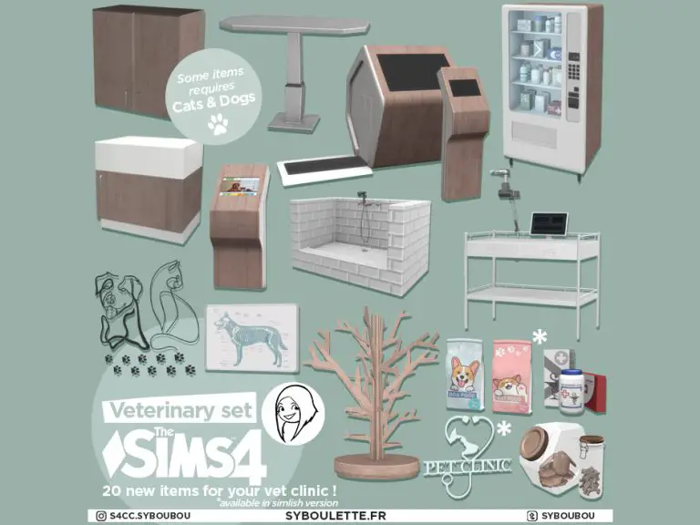 Veterinary Vet Clinic Cc Sims 4 Syboulette Custom Content For The Sims 4
