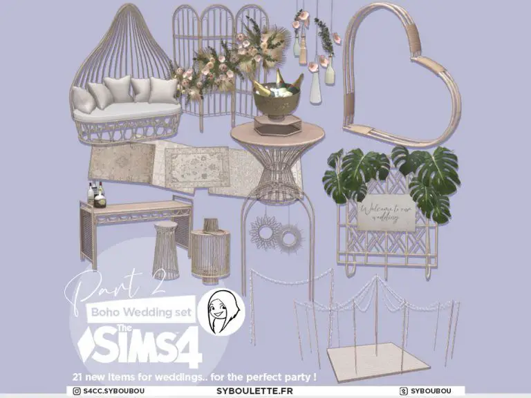 Boho Wedding Cc Sims 4 Syboulette Custom Content For The Sims 4