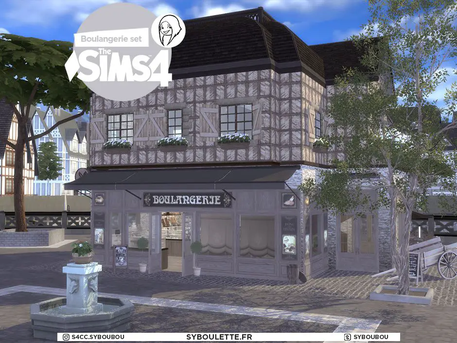 Boulangerie French Bakery build lot sims 4 - Syboulette Custom Content ...