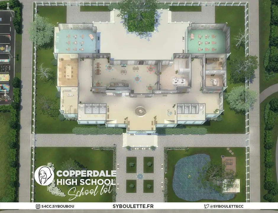 Copperdale High School build lot sims 4 - Syboulette Custom Content for ...