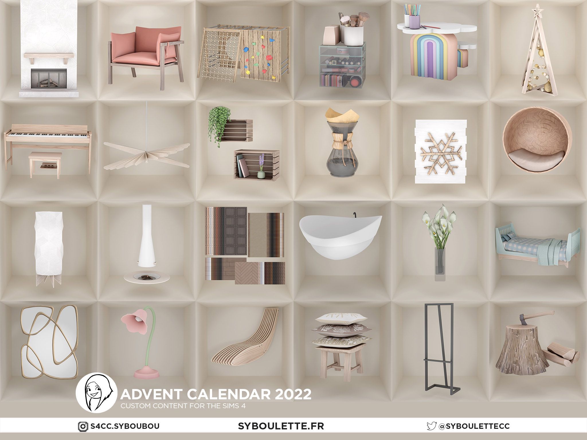 2022 Advent calendar cc sims 4 Syboulette Custom Content for The Sims 4